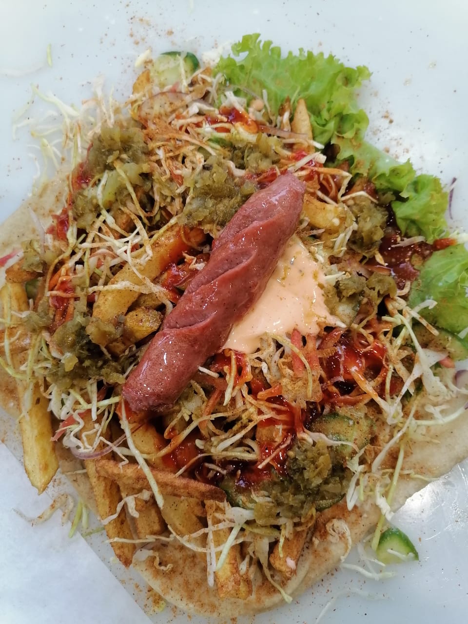 Afghani single  Beef Sausage Burger 